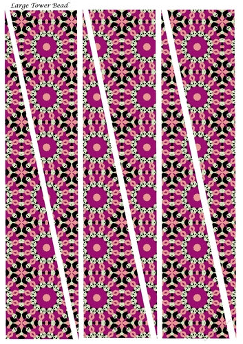 Large Tower Paper Beads Template Design #142