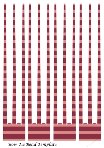 Bow Tie Three Prong Paper Beads Template Design #145