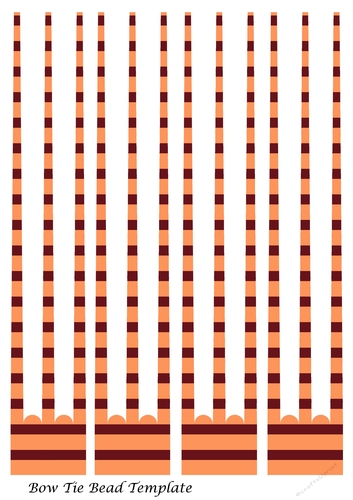 Bow Tie Three Prong Paper Beads Template Design #144