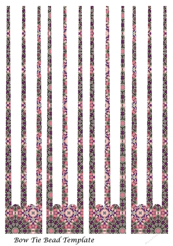 Bow Tie Three Prong Paper Beads Template Design #143