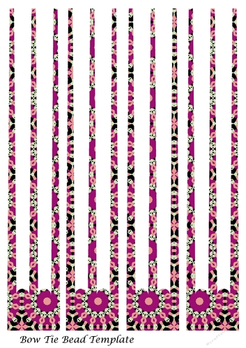 Bow Tie Three Prong Paper Beads Template Design #142