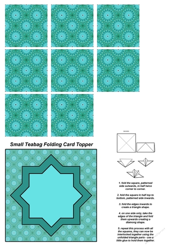 Teabag Folding Card Toppers Kit With Two Folding Cards and Two Sizes; Design 02