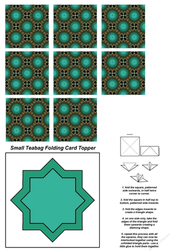 Teabag Folding Card Toppers Kit With Two Folding Cards and Two Sizes; Design 03