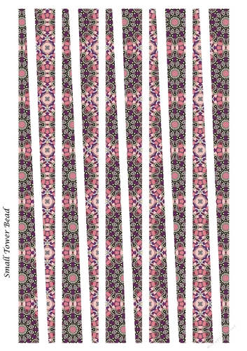 Small Tower Paper Beads Template Design #143
