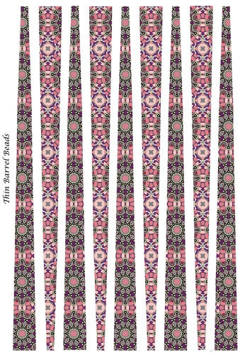Thin Barrel Paper Beads Template Design #143