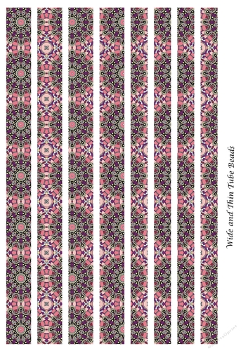 Wide and Thin Tube Paper Beads Template Design #143
