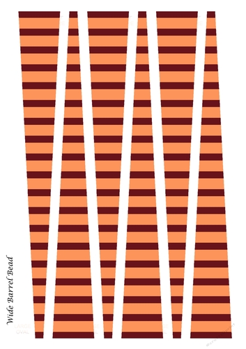 Wide Barrel Paper Beads Template Design #144