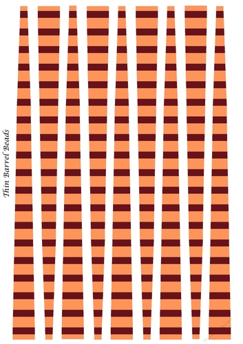 Thin Barrel Paper Beads Template Design #144