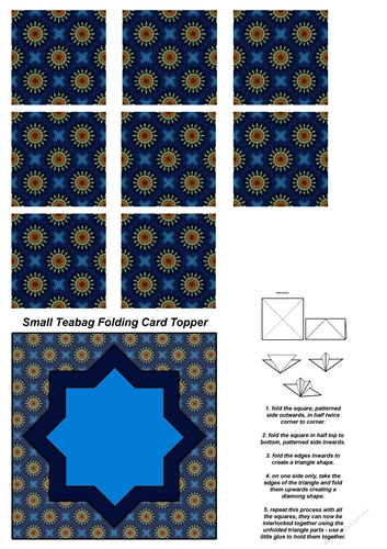 Teabag Folding Card Toppers Kit With Two Folding Cards and Two Sizes; Design 05