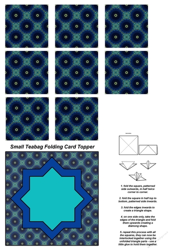 Teabag Folding Card Toppers Kit With Two Folding Cards and Two Sizes; Design 06
