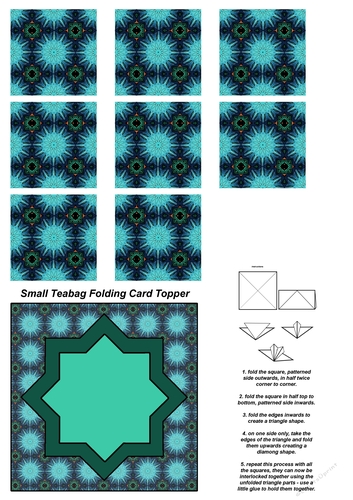 Teabag Folding Card Toppers Kit With Two Folding Cards and Two Sizes; Design 10