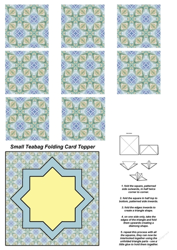 Teabag Folding Card Toppers Kit With Two Folding Cards and Two Sizes; Design 13