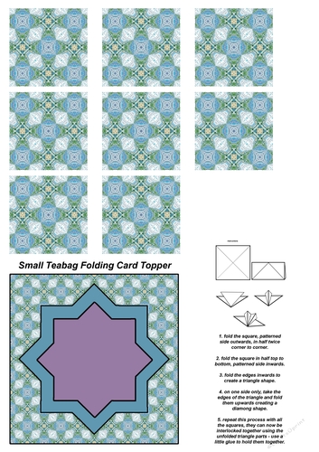 Teabag Folding Card Toppers Kit With Two Folding Cards and Two Sizes; Design 15