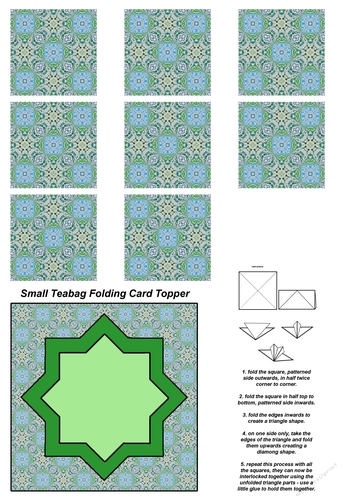 Teabag Folding Card Toppers Kit With Two Folding Cards and Two Sizes; Design 16