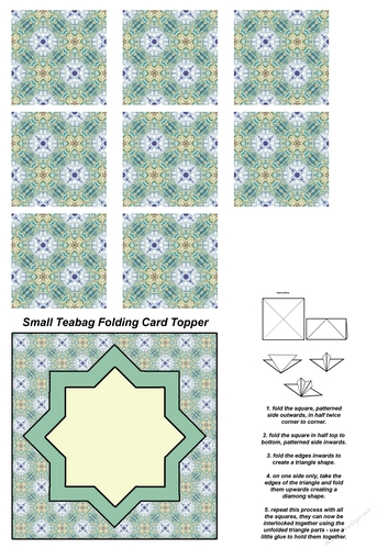 Teabag Folding Card Toppers Kit With Two Folding Cards and Two Sizes; Design 18