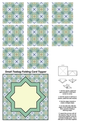 A4 Single Sheet of Small Teabag Squares with Card Topper; Design 18