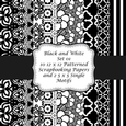 10 12 x 12 Black and White Set 01 Patterned Scrapbooking Backing Papers and 2 5 x 5 Single Motif Designs