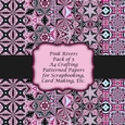 Pink Rivers Bright Pink Themed Patterned Paper Set of 5 A4 Sized Scrapbooking or Card Making Backing Papers
