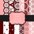 Valentines Hearts Set of 14 A4 Patterned Papers for Scrapbooking, Card Making, etc.