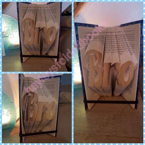 Bro in lobster font Book Folding Pattern