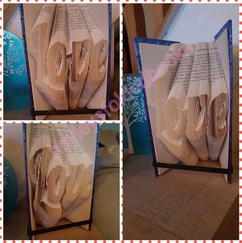 Love in lobster font Book Folding Pattern