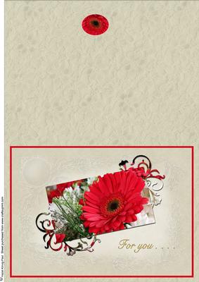 A5 Cut & Fold Gerbera Quick Card