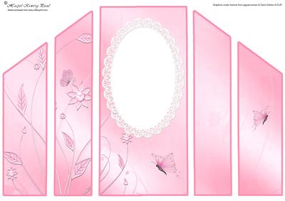 Pink Butterfly Theatre Fold Card