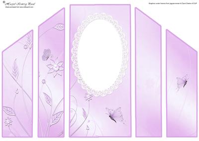 Lilac Butterfly Theatre Fold Card