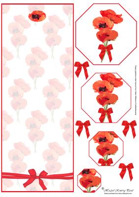 Octagonal Over the Edge Poppy Card
