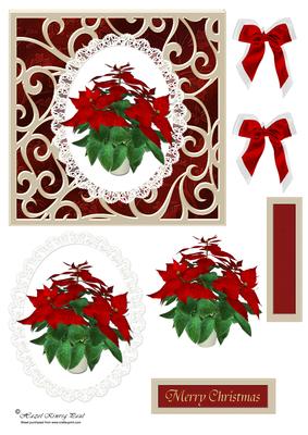 Poinsettias Christmas Card Front