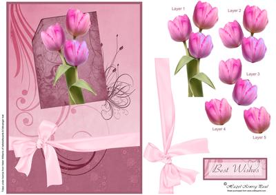 Tulip Decoupage Card