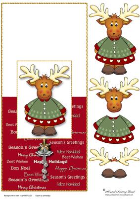 Over the Edge Reindeer Christmas Card