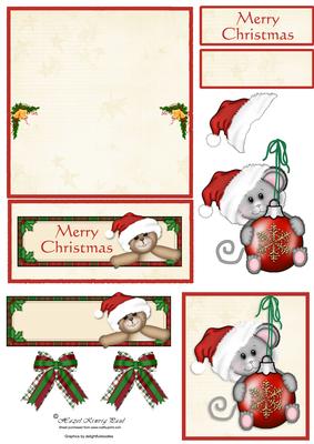 Cute Mouse Christmas Easel Card