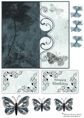Butterflies & Roses Layered Card