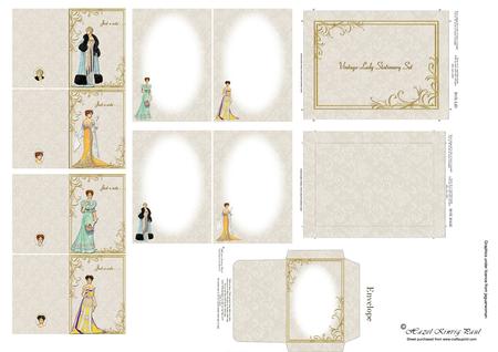 Vintage Lady Stationery/writing Set