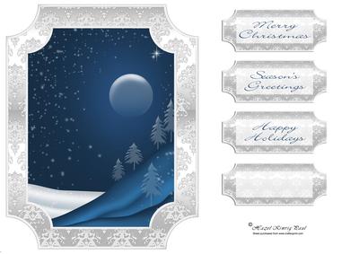 Snowy Night Shaped Card Front