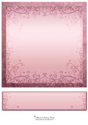 Nature 8in Card Front & Text Plate (rose)