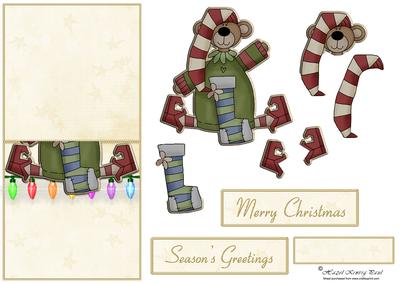 Christmas Bear No-hole Over the Edge Card