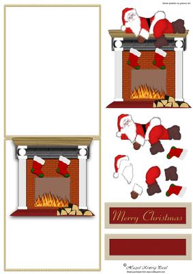 Tired Santa Over the Edge Card