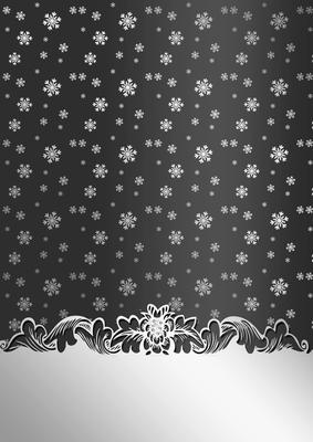 Golden Snowflakes Christmas Card Front (silver)