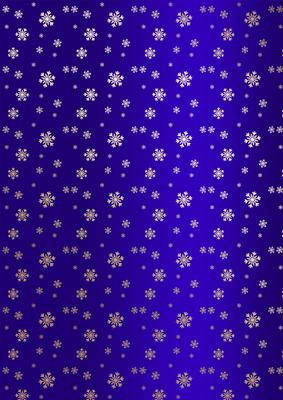 Golden Snowflakes Christmas Background (blue)