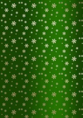 Golden Snowflakes Christmas Background (green)