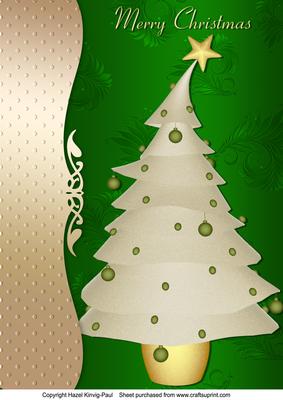 A4 Quick Layered Christmas Tree Card