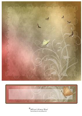 8" Butterfly Grunge Card Front & Text Plate #4