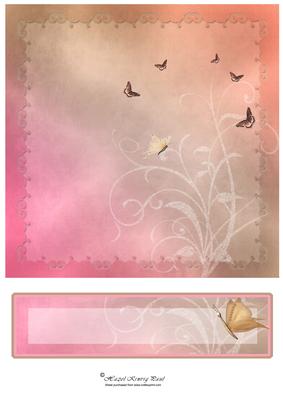 8" Butterfly Grunge Card Front & Text Plate #5