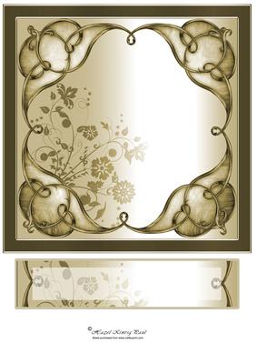 8" Art Nouveau Card Front with Text Plate (sepia)