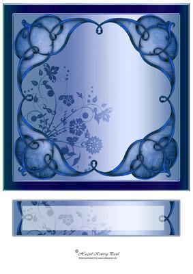 8" Art Nouveau Card Front with Text Plate (royal)