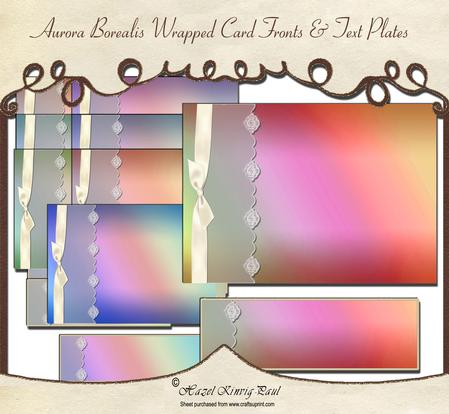 Aurora Borealis Wrapped Card Fronts & Text Plates