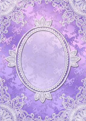 Butterfly Lace Card Front (purple)