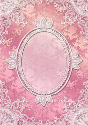 Butterfly Lace Card Front (rose)